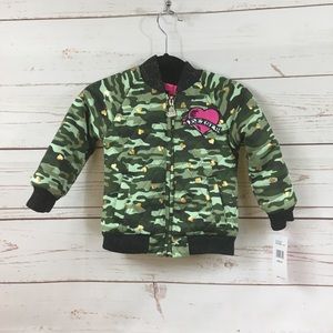 Girls Betsey Johnson Cammo Bomber Jacket